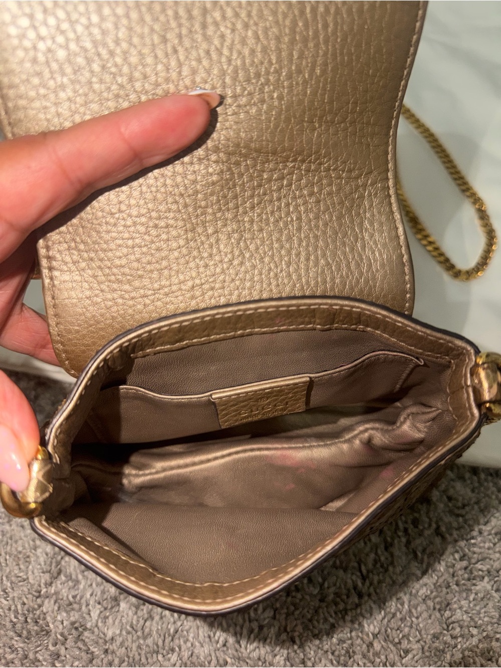 Gucci 1973 Small in Python leather Gold/Metallic - Picture 4 of 9
